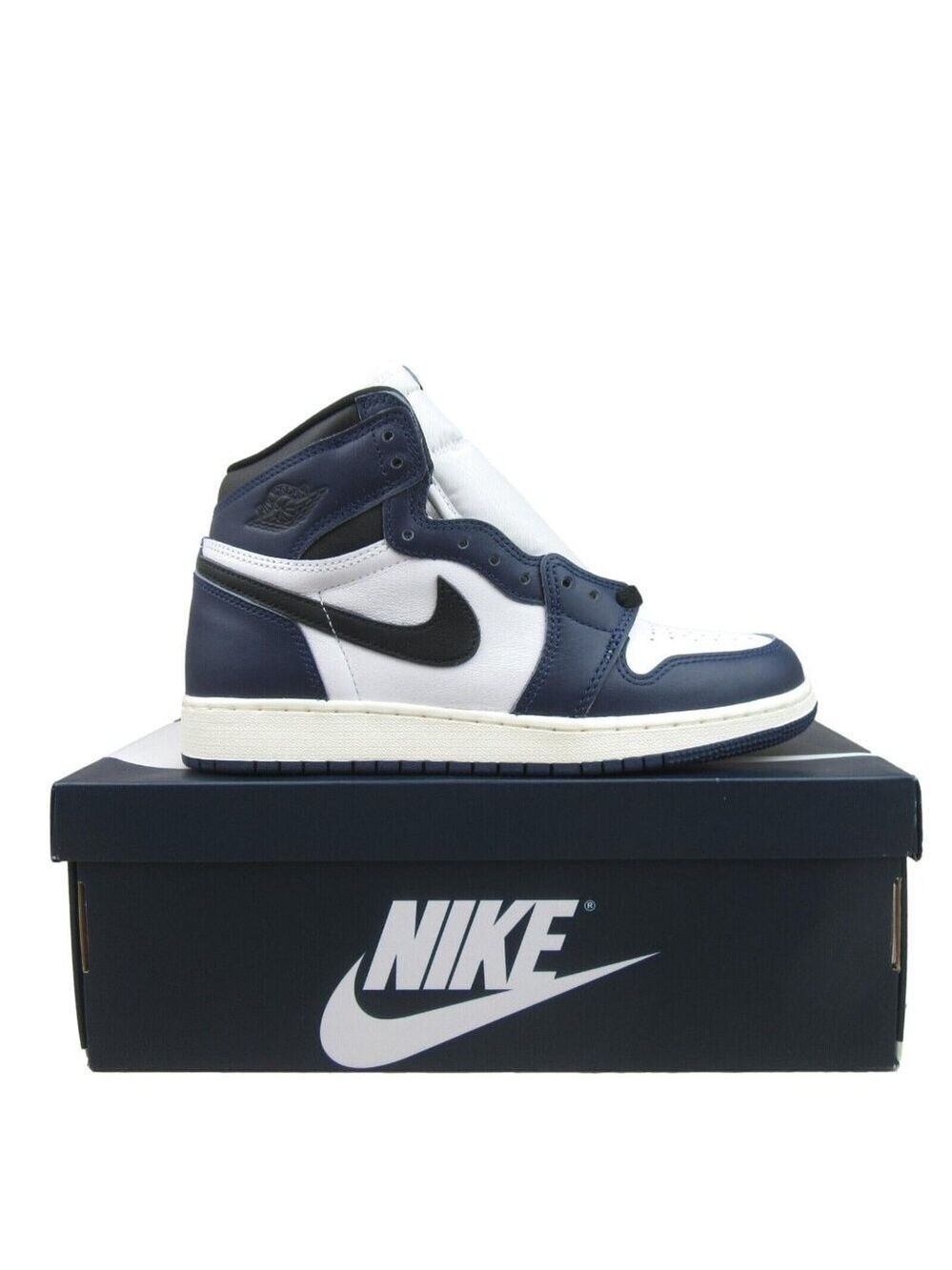 Air Jordan 1 Retro High OG "Midnight Navy" Sneakers GS Size 7Y NEW - Picture 1 of 14
